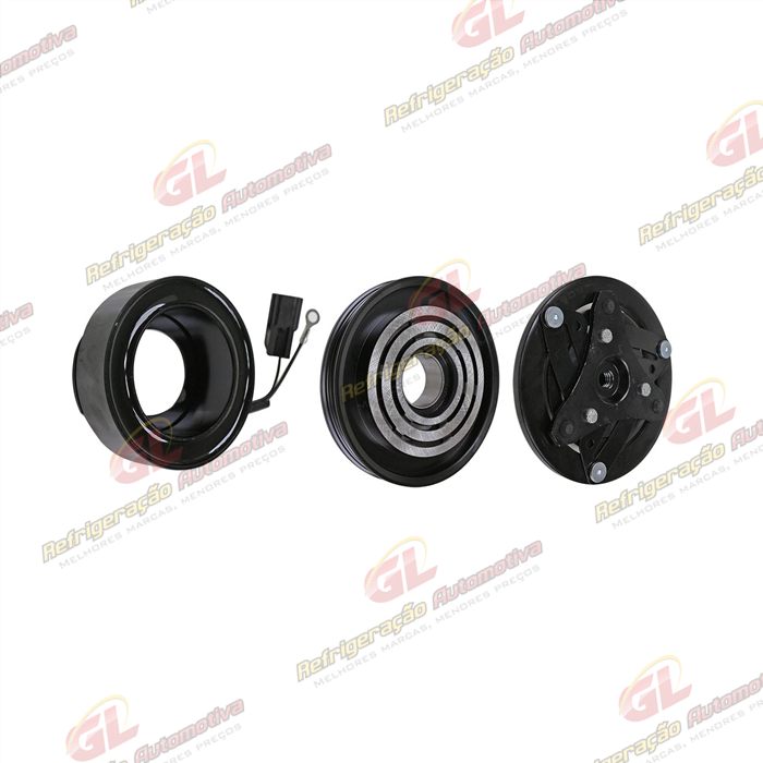 Conjunto de Embreagem do Compressor Renault Kwid (Para Compressor Original) - 12 Volts Polia 3pk 132mm