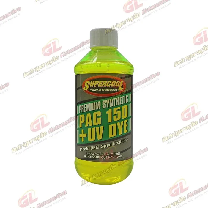 Óleo para Compressor R134a PAG 150 Supercool 237ml com Contraste Ultravioleta